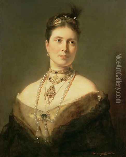The Empress Frederick of Germany as Crown Princess of Prussia, 1882 Oil Painting - Baron Heinrich von Angeli