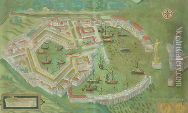 Map of Ostia from Civitates Orbis Terrarum Oil Painting - Joris Hoefnagel