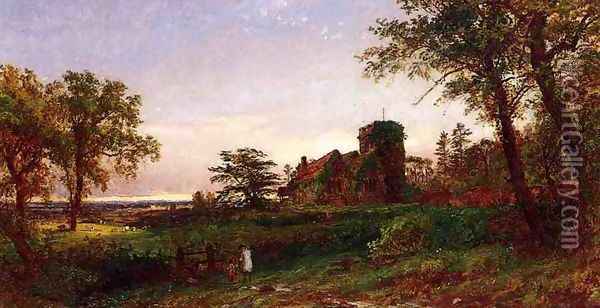 View of Stoke Poges Oil Painting - Jasper Francis Cropsey