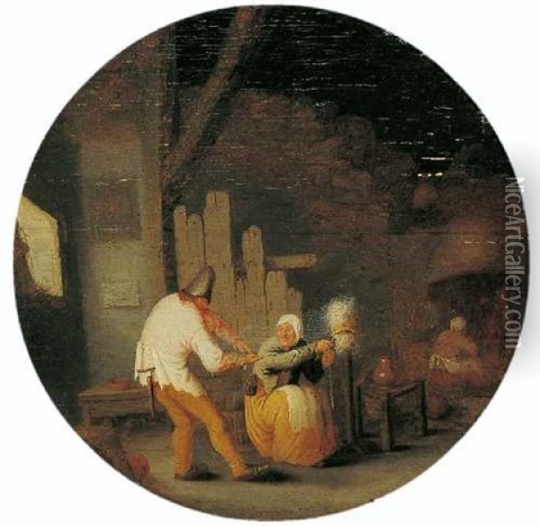 Bauerninterieur Oil Painting - Bartholomeus Molenaer