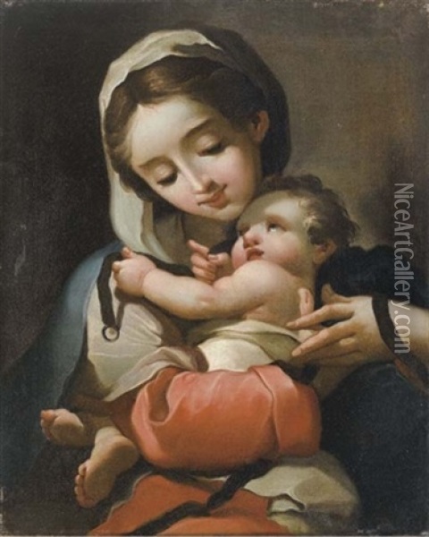 Madonna Col Bambino Oil Painting - Domenico Pedrini