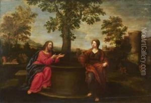 Le Christ Et La Samaritaine Au Puits Oil Painting - Francesco Albani