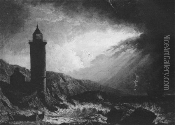 The Cloch Lighthouse Oil Painting - John Knox