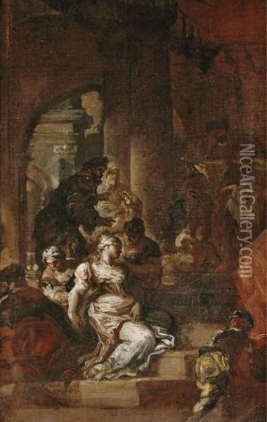 Esther Before Ahasuerus Oil Painting - Francesco Solimena