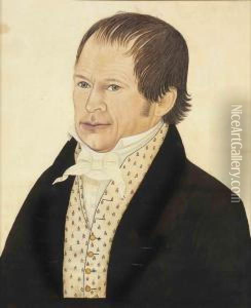 Portrait Of Deacon John Searle Of Hill, New Hampshire Oil Painting - Charles Willson Peale