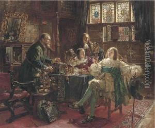 In The Goldsmith's House Oil Painting - Max Gaisser