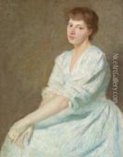 Portrait Of Anna Oil Painting - Julian Alden Weir