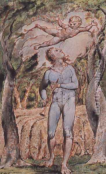 Songs of Innocence; 'the Piper' Oil Painting - William Blake