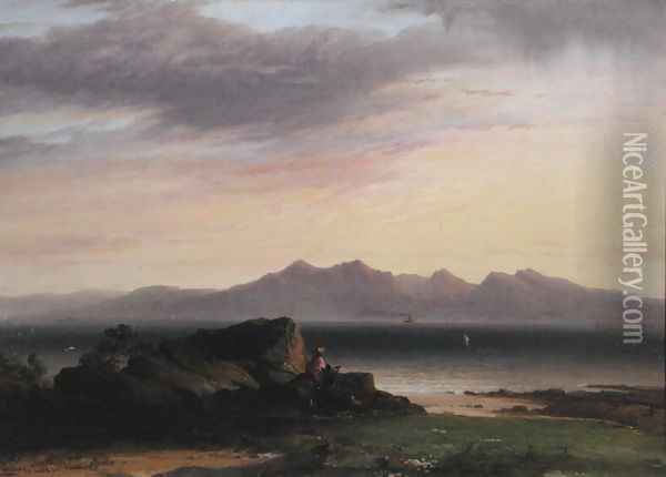 Arran, from Millport, Cumbrae, 1854 Oil Painting - John Cairns