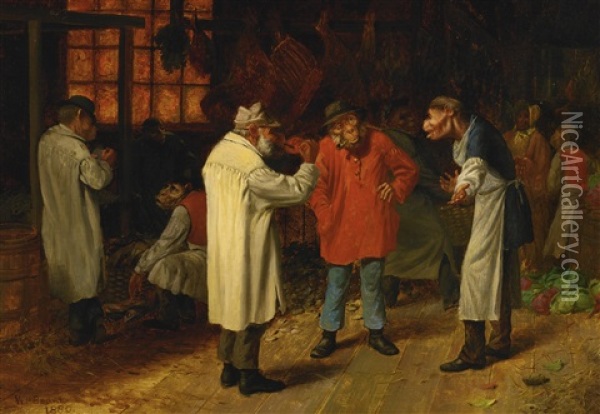 Politics At The Market Oil Painting - William Holbrook Beard