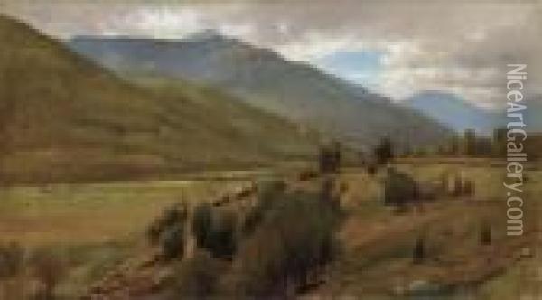 The Land, Keene Valley Oil Painting - William M. Hart