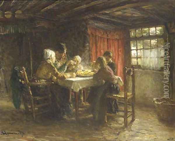 The hot supper Oil Painting - Bernardus Johannes Blommers