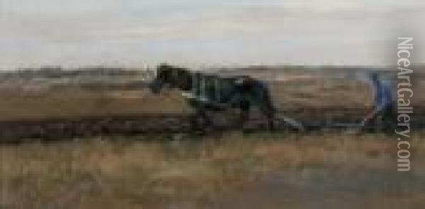 Ploegende Boer Oil Painting - Willem George Fred. Jansen