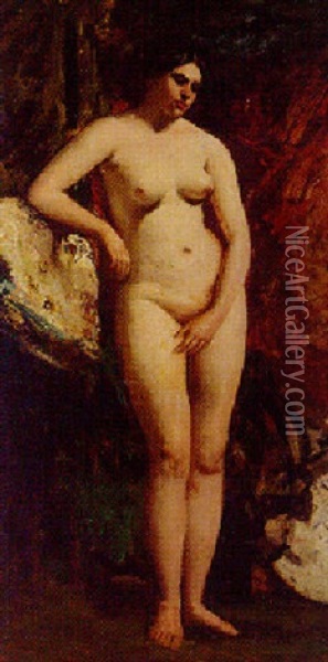 A Female Nude, Full-length Oil Painting - William Etty