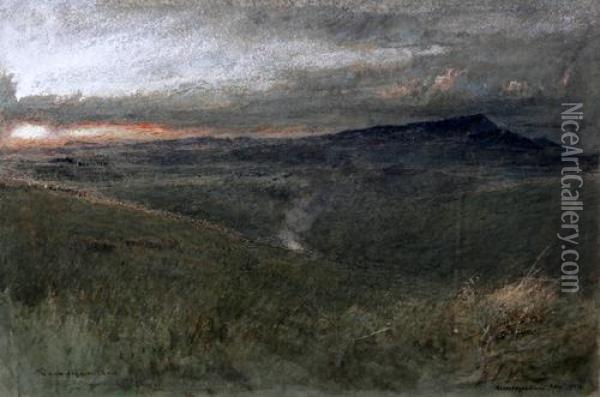 The Gum Diggers Land, In Dargaville, New Zealand Oil Painting - Albert Goodwin