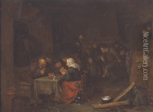 Scene D'auberge Oil Painting - Egbert van Heemskerck the Elder