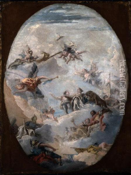 Allegoria Nuziale Oil Painting - Giovanni Domenico Tiepolo