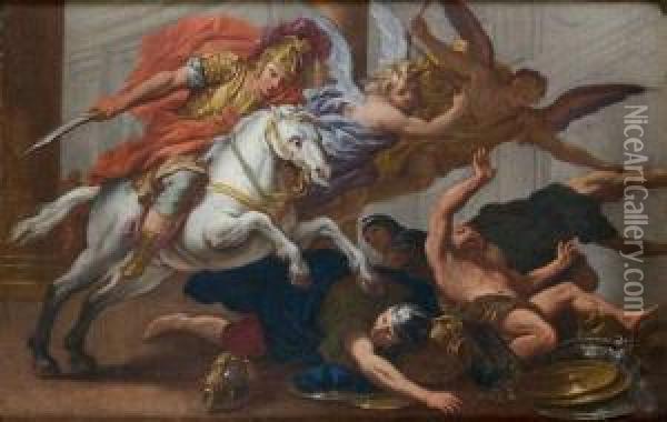 Heliodore Chasse Du Temple Oil Painting - Pietro Dandini