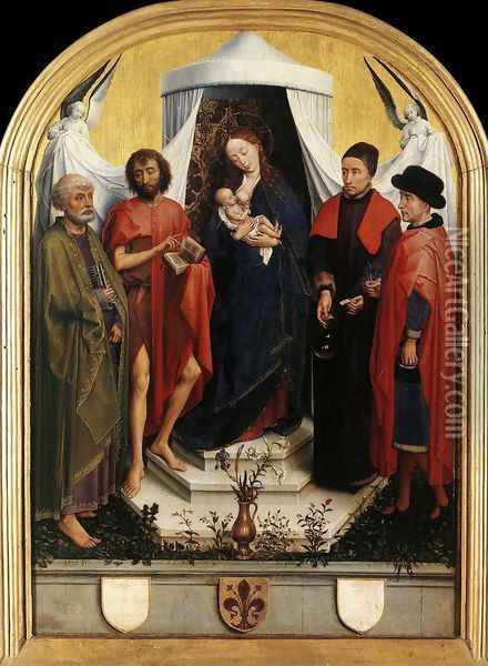 Virgin with the Child and Four Saints 1450-51 Oil Painting - Rogier van der Weyden