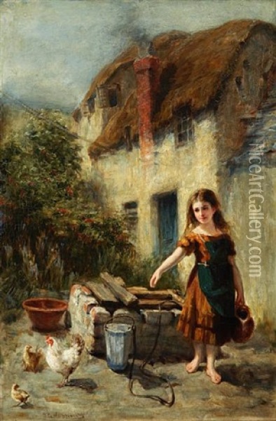 The Village Maiden Oil Painting - John Brown Abercromby