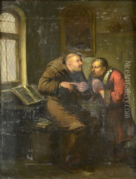 Confession Oil Painting - Egbert van Heemskerck the Elder