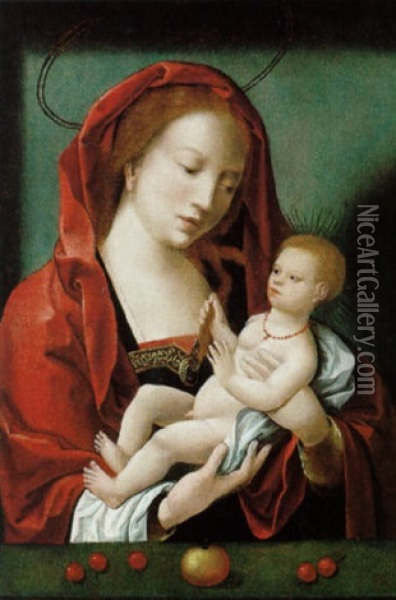 Maria Mit Kind Oil Painting - Cornelis van Cleve