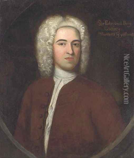 Portrait of a gentleman, traditionally identified as Sir Edmund Bury Godfrey (1621-1678) Oil Painting - English School