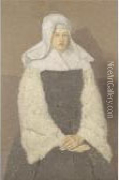 Portrait Of A Young Nun Oil Painting - Gwendolen John
