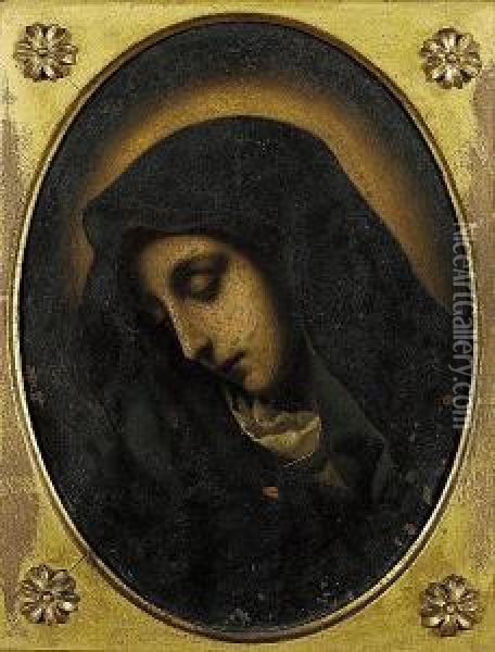 The Madonna Oil Painting - Bartolomeo Mancini