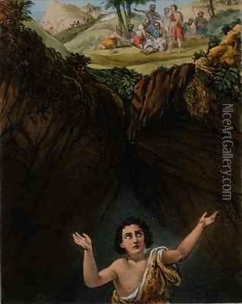 Joseph Cast into the Pit by his Brethren Oil Painting - Siegfried Detler Bendixen