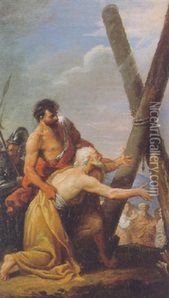 The Martyrdom Of St. Andrew Oil Painting - Antonio Gonzalez Velazquez