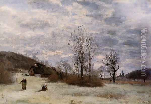 Plains near Beauvais Oil Painting - Jean-Baptiste-Camille Corot
