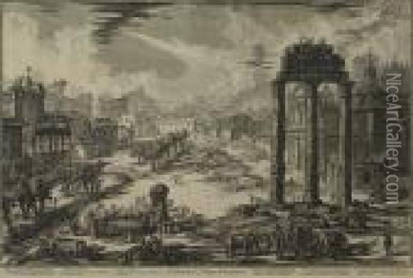 Two Etchings From The 
Vedute Di Roma Oil Painting - Giovanni Battista Piranesi