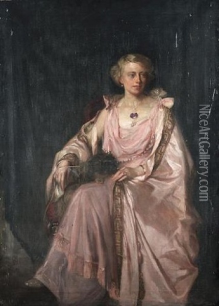 Mrs. Cheridah De Beauvoir Stocks Oil Painting - John William Schofield