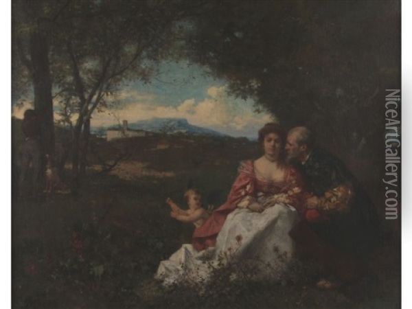 The Lovers Oil Painting - Ferdinand Heilbuth