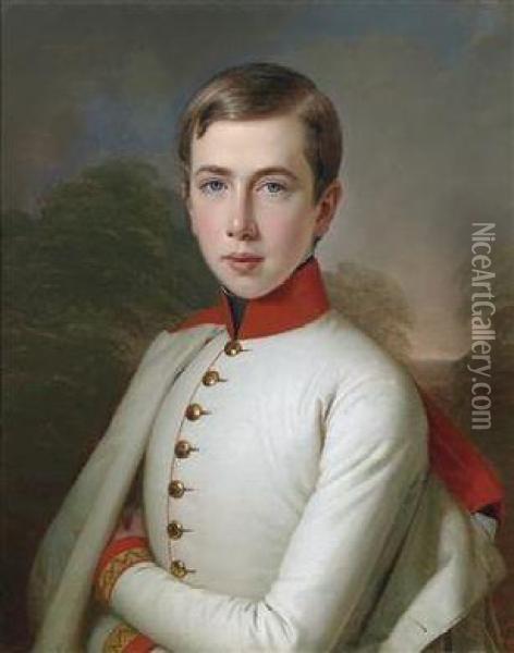 Archduke Karl Ludwig Joseph Maria Of Austria At The Age Of 15 Oil Painting - Anton Einsle