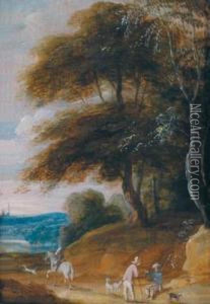 Paesaggio Boschivo Con Vista Su Una Pianura Oil Painting - Lodewijk De Vadder