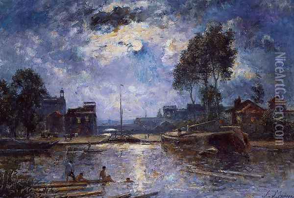 River - Bather Oil Painting - Stanislas Lepine