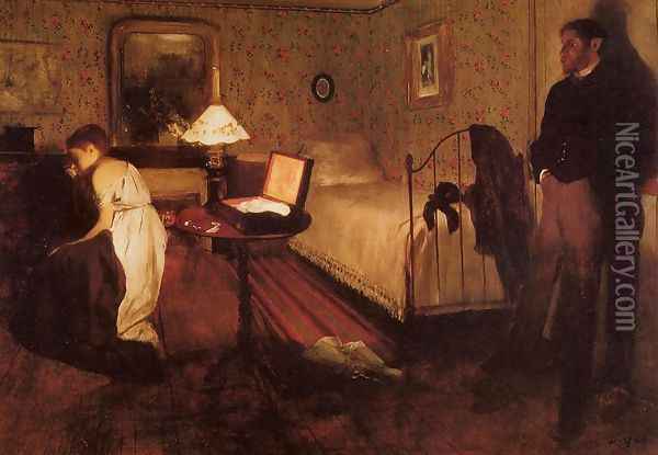 Interior (or The Rape) Oil Painting - Edgar Degas