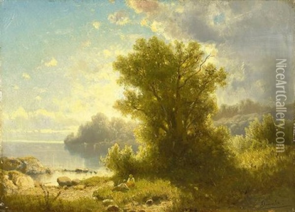 Abend Am Brienzer See Oil Painting - Adolf Chwala