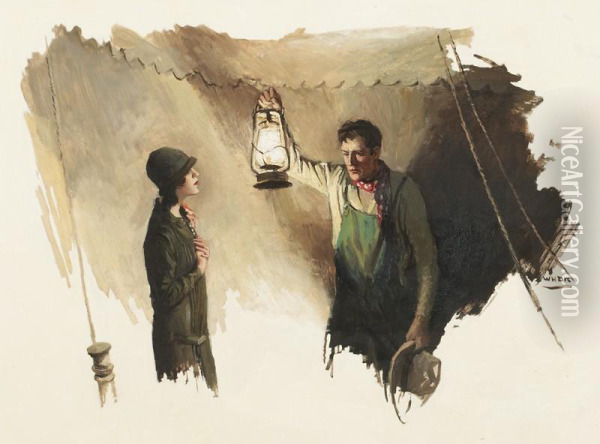 The Lantern Oil Painting - William Henry Dethlef Koerner