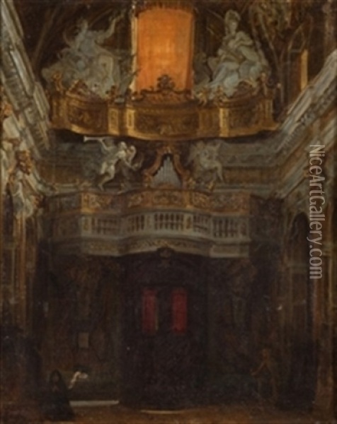 Interior De Iglesia Oil Painting - Gabriel Maureta y Aracil