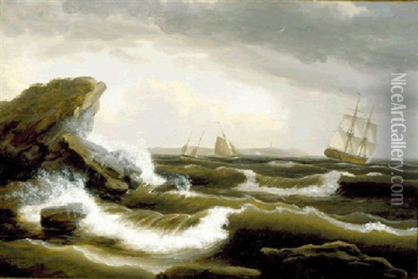 Off The Coast Of Maine Oil Painting - Thomas Birch
