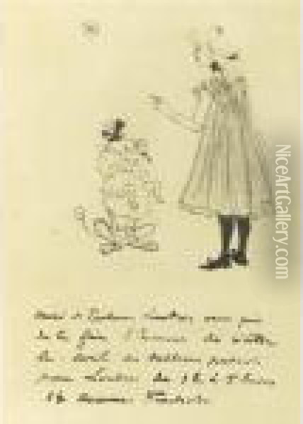 Invitation A Une Exposition (d. 232; A. 283; W. 281; Adr. 279) Oil Painting - Henri De Toulouse-Lautrec
