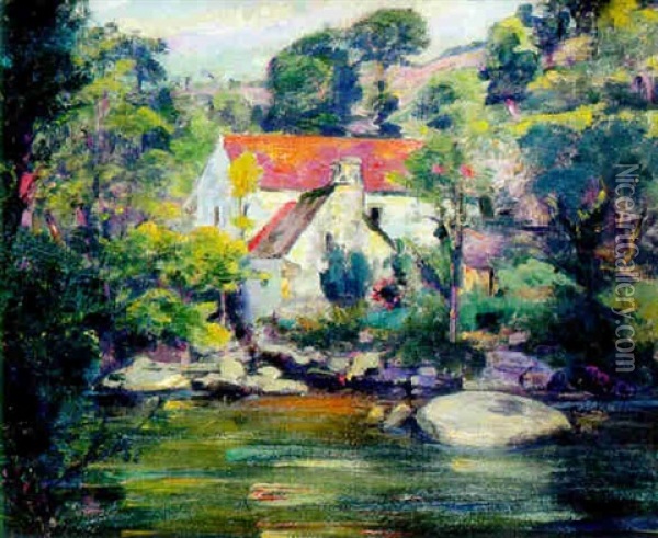 Crozant, Moulin Au Lever Du Soleil Oil Painting - Alfred Smith