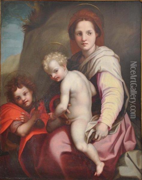 Vierge A L'enfant Et Saint Jean Baptiste Oil Painting - da San Friano Maso