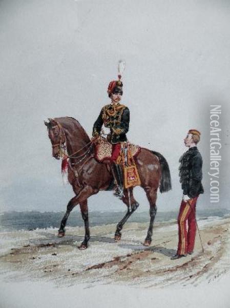 The 11th (prince Albert````````````````s Own) Hussars Oil Painting - Orlando Norie