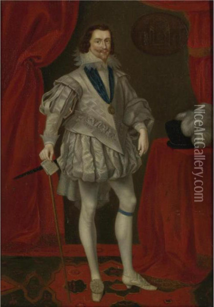 Portrait Of George Villiers, 1st Duke Of Buckingham Oil Painting - Daniel Mytens