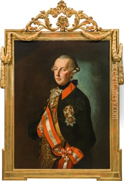 Portrait Of Emperor Joseph Ii Oil Painting - Joseph Hickel