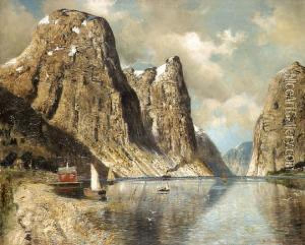 Fjord Oil Painting - Niels Hansen